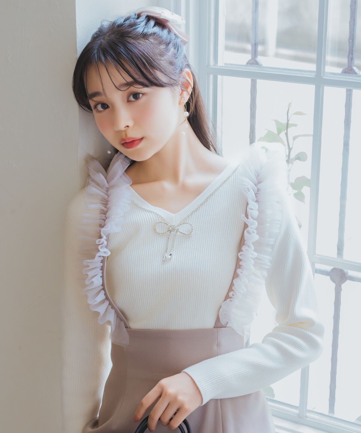 WILLSELECTION「リボンブローチ付き2WAYニットプルオーバー」|ニット・セーター|