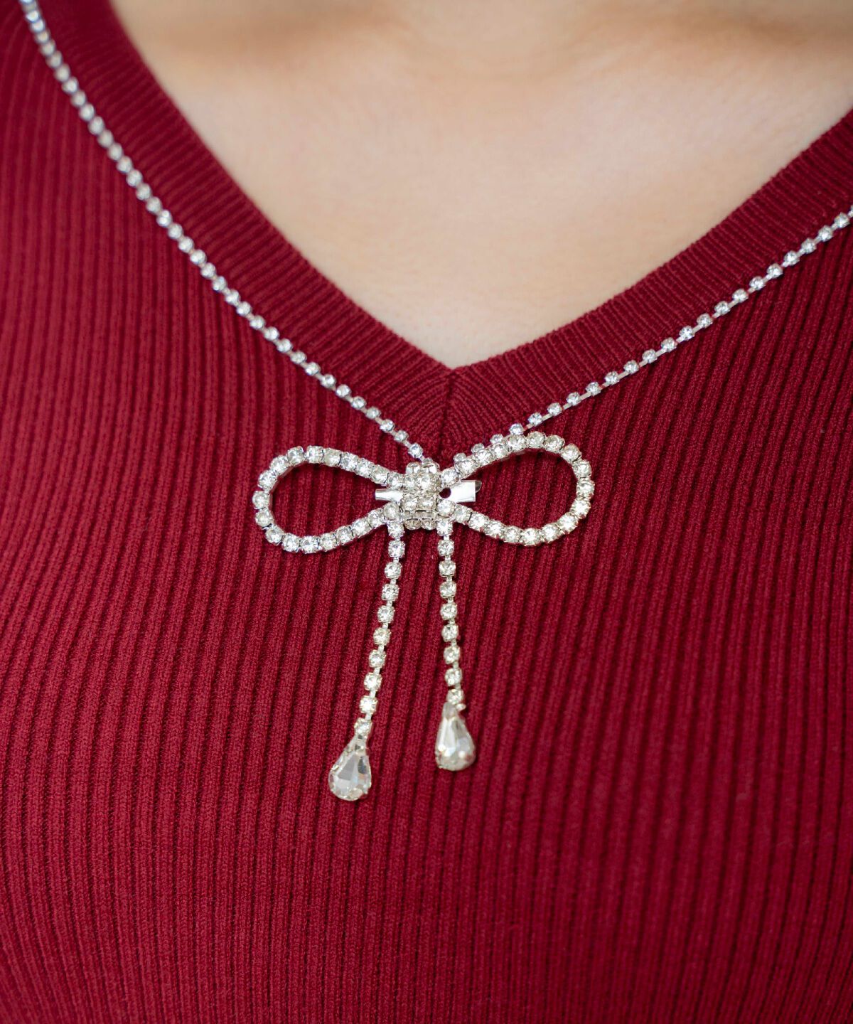 WILLSELECTION「リボンブローチ付き2WAYニットプルオーバー」|ニット・セーター|