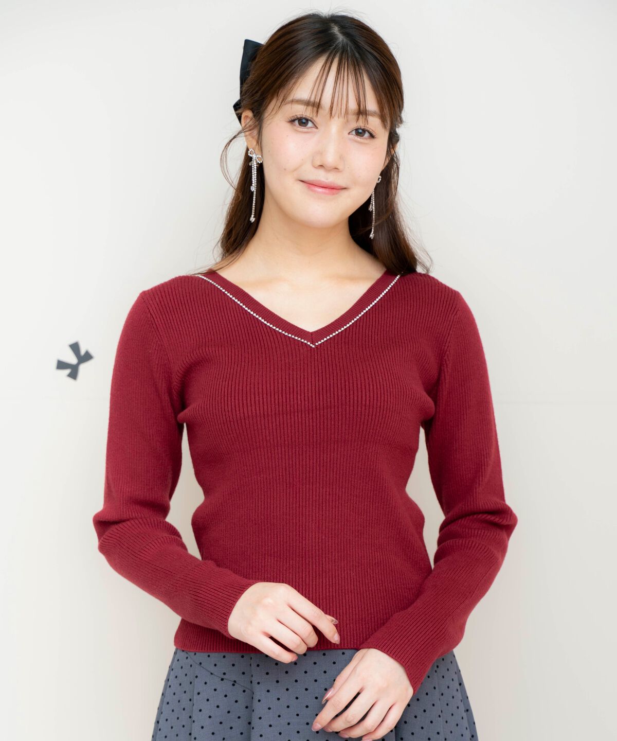 WILLSELECTION「リボンブローチ付き2WAYニットプルオーバー」|ニット・セーター|