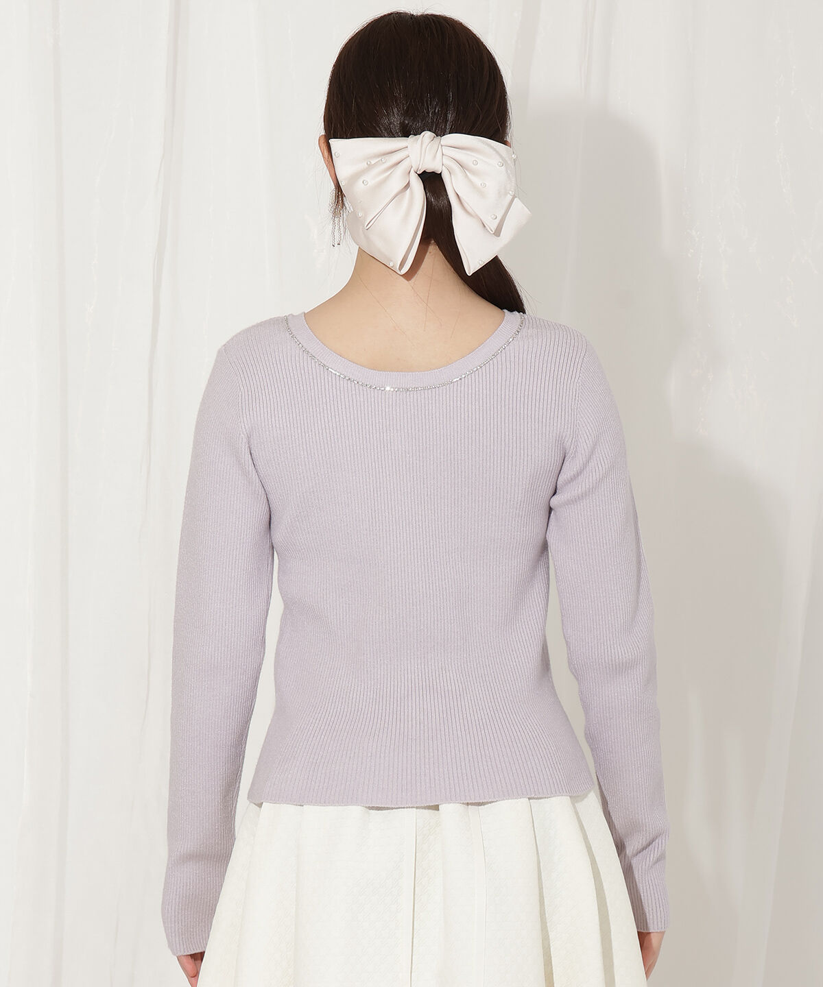 WILLSELECTION「リボンブローチ付き2WAYニットプルオーバー」|ニット・セーター|