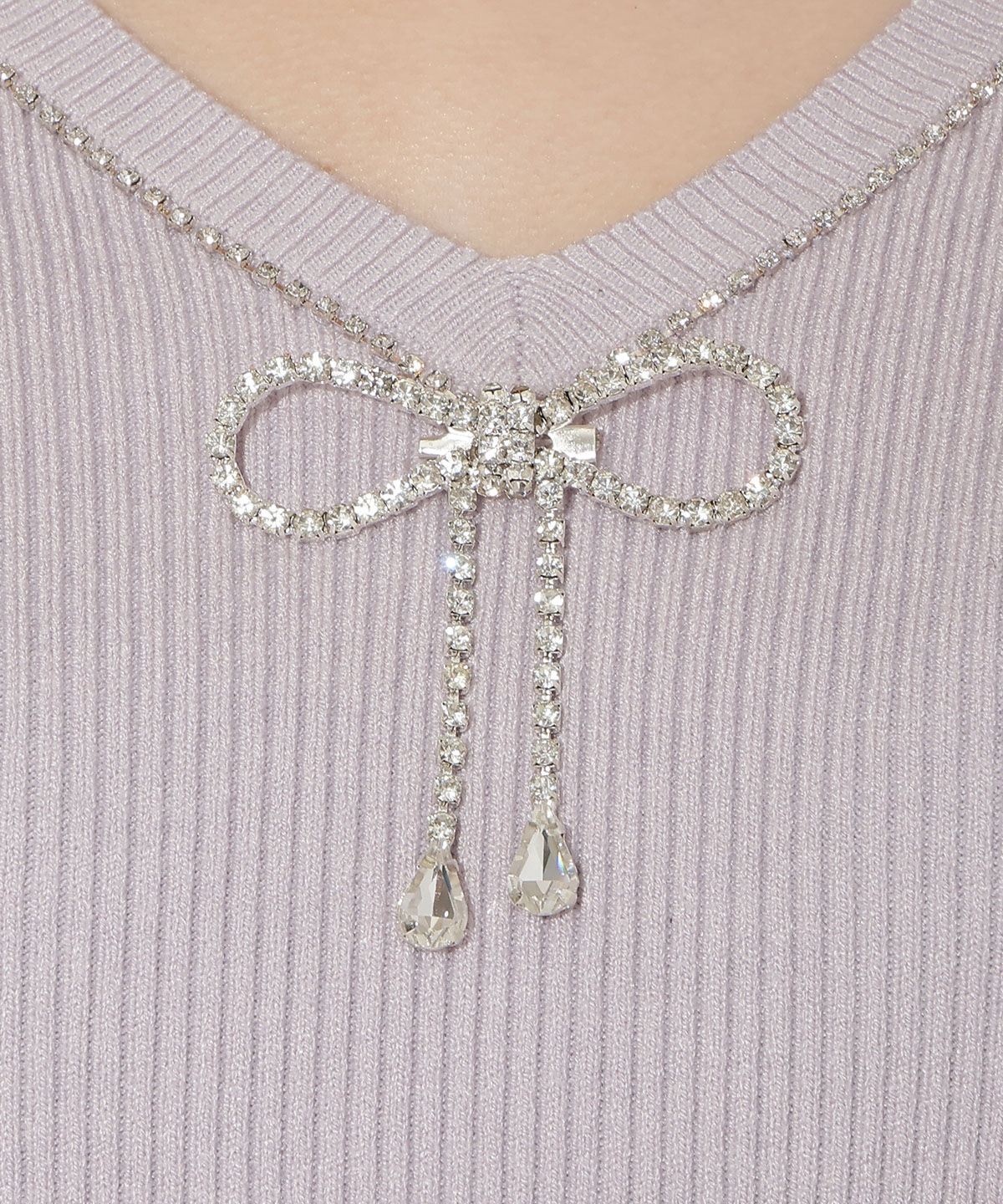 WILLSELECTION「リボンブローチ付き2WAYニットプルオーバー」|ニット・セーター|