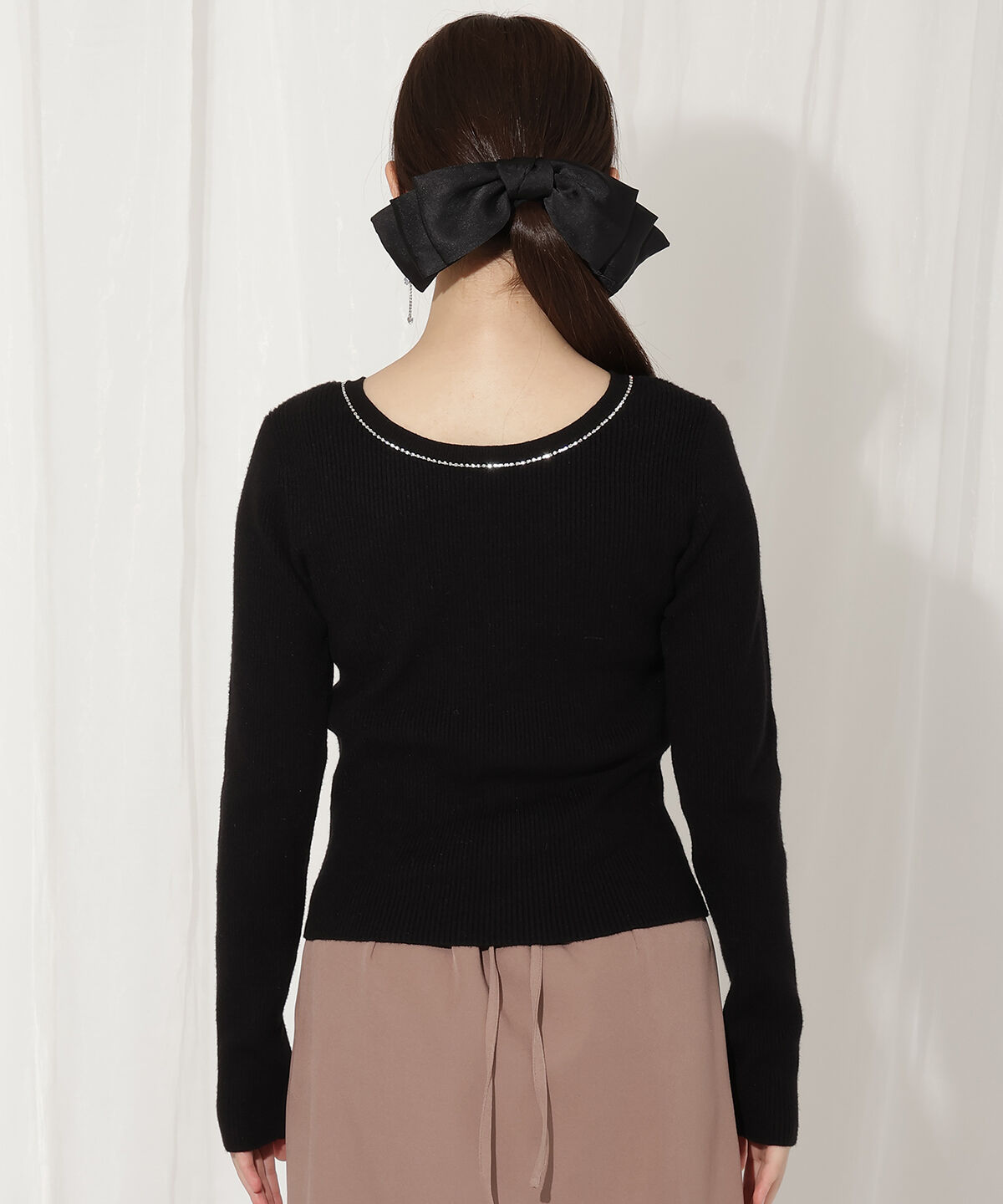 WILLSELECTION「リボンブローチ付き2WAYニットプルオーバー」|ニット・セーター|
