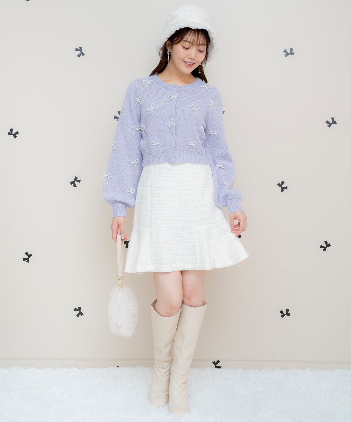 WILLSELECTION「ラメツイードフレアヘムミニスカート」|フレア|