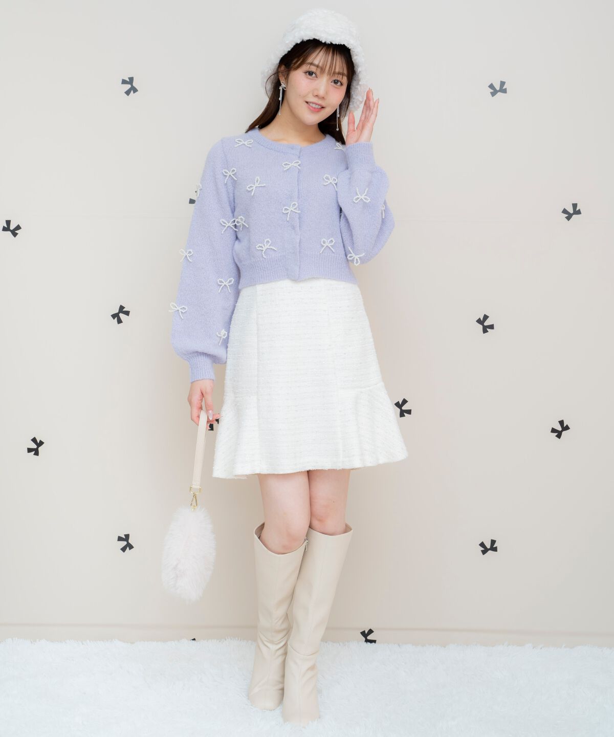 WILLSELECTION「ラメツイードフレアヘムミニスカート」|フレア|