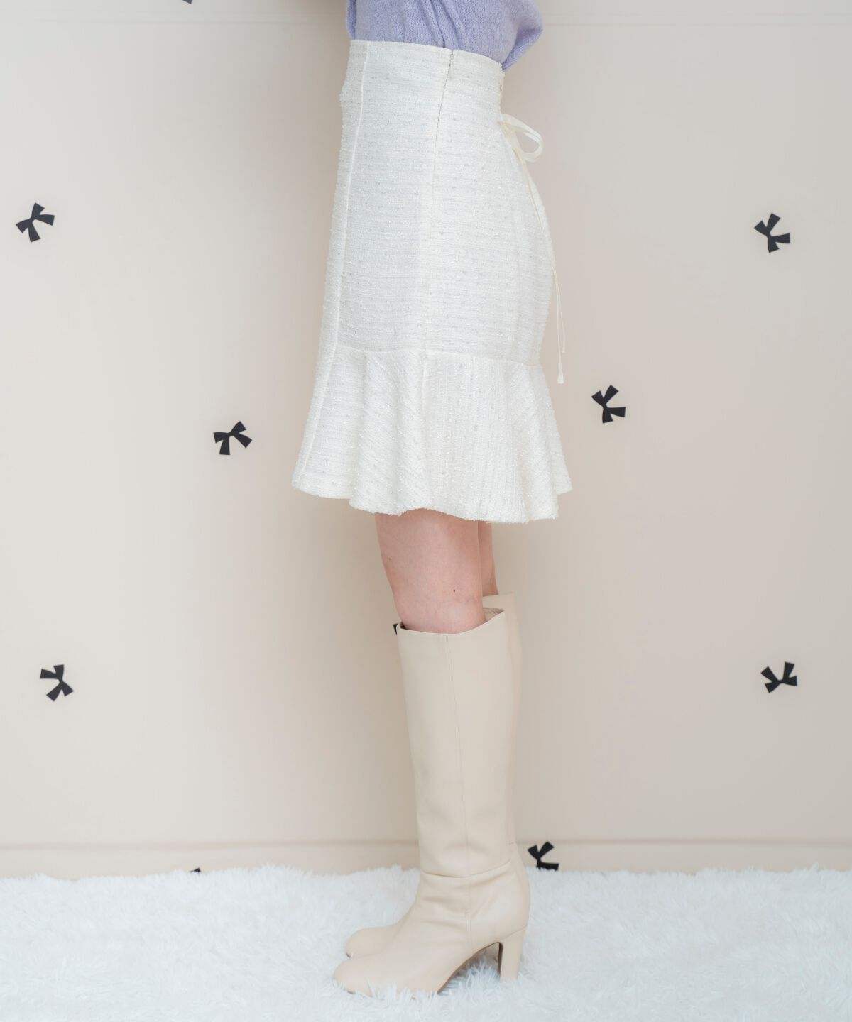 WILLSELECTION「ラメツイードフレアヘムミニスカート」|フレア|