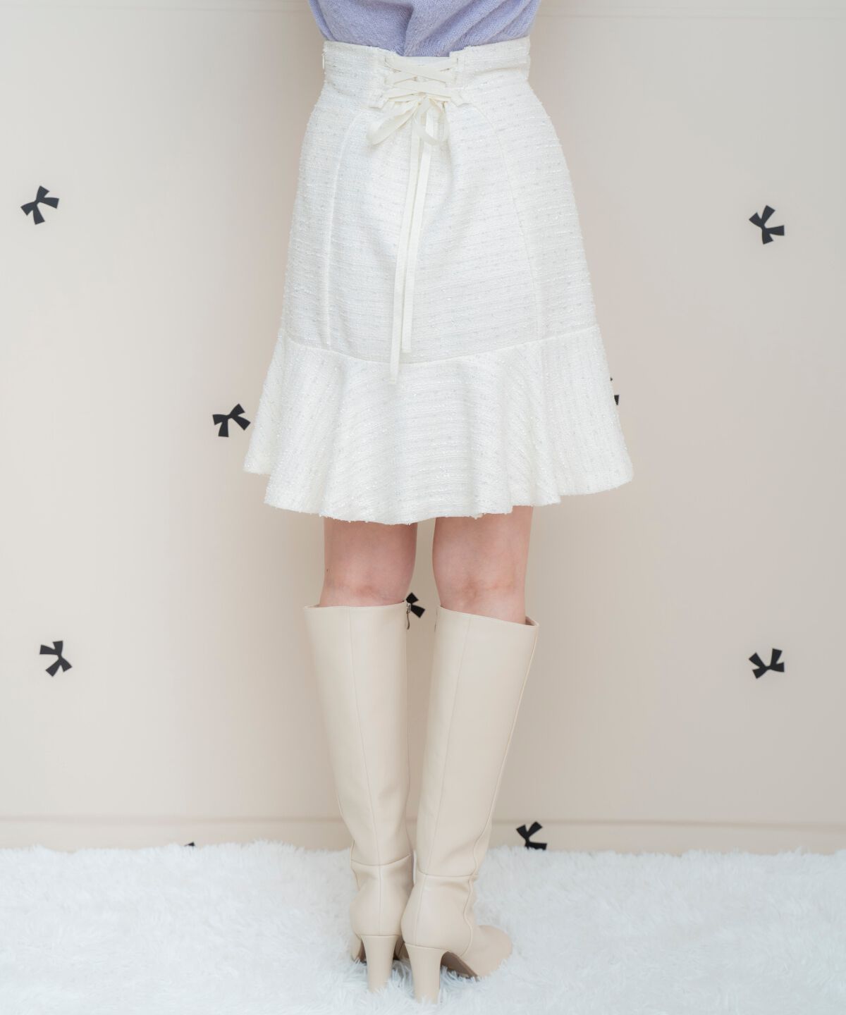 WILLSELECTION「ラメツイードフレアヘムミニスカート」|フレア|