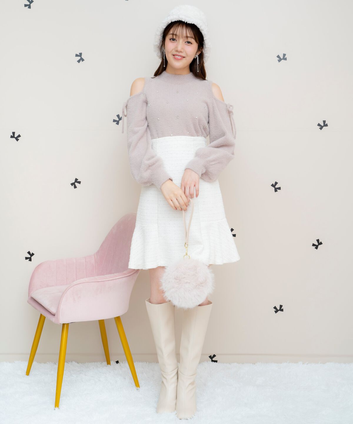 WILLSELECTION「ラメツイードフレアヘムミニスカート」|フレア|