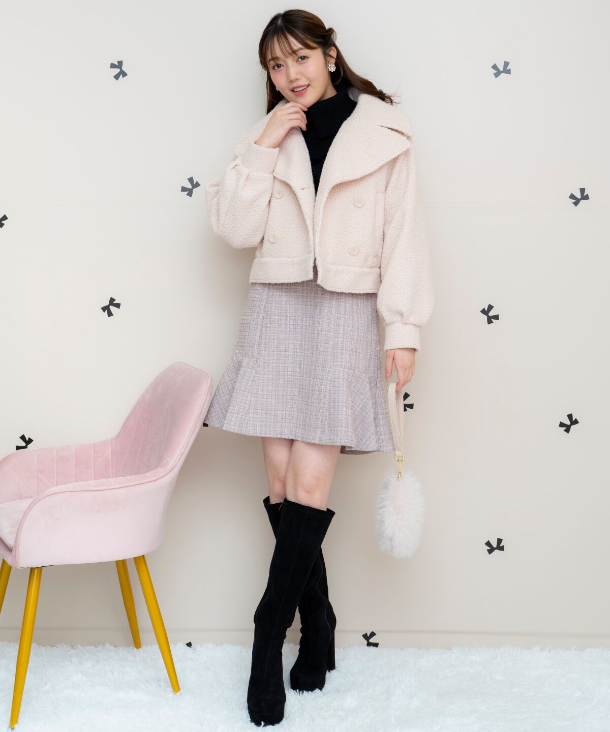 WILLSELECTION「ラメツイードフレアヘムミニスカート」|フレア|