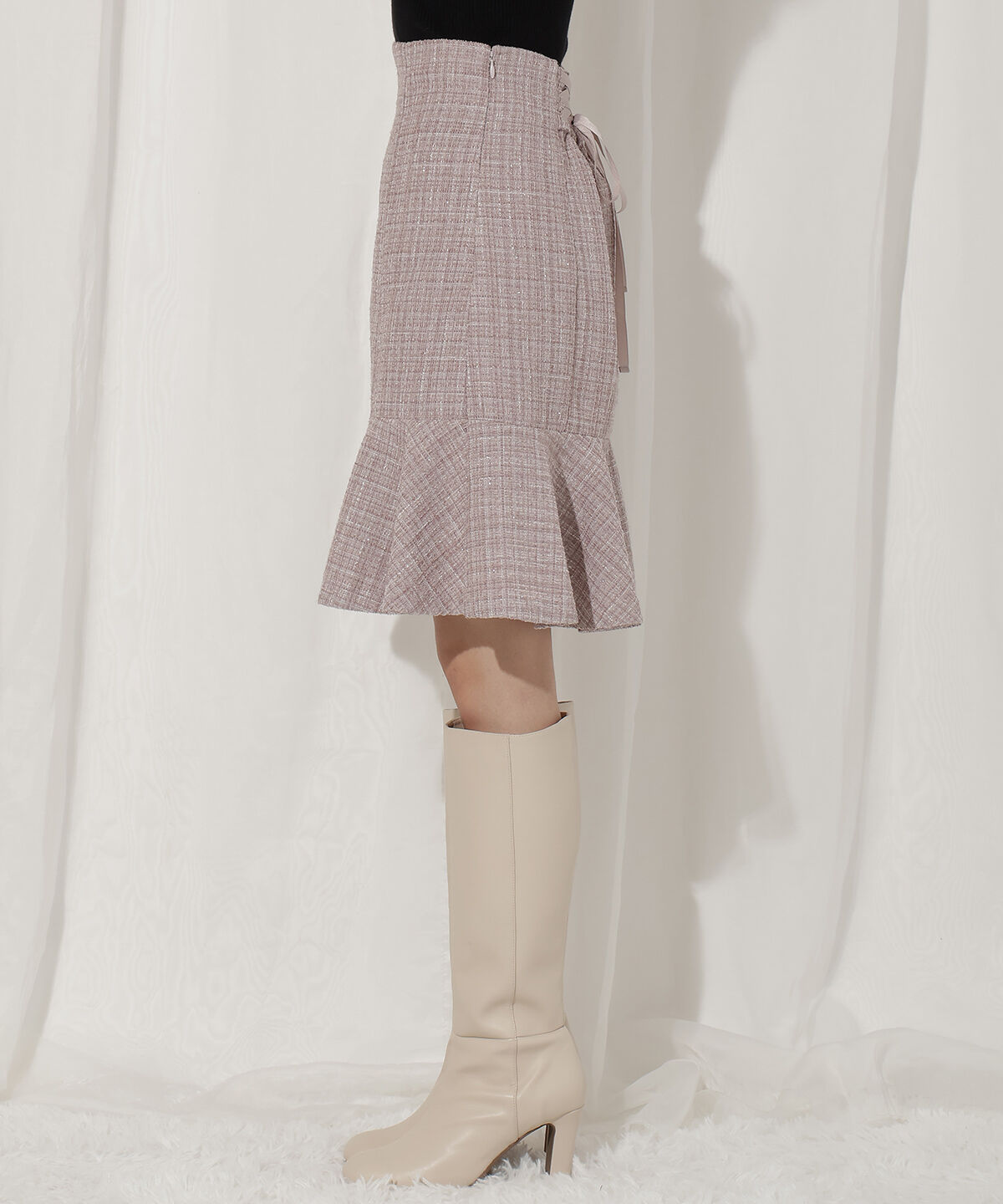 WILLSELECTION「ラメツイードフレアヘムミニスカート」|フレア|