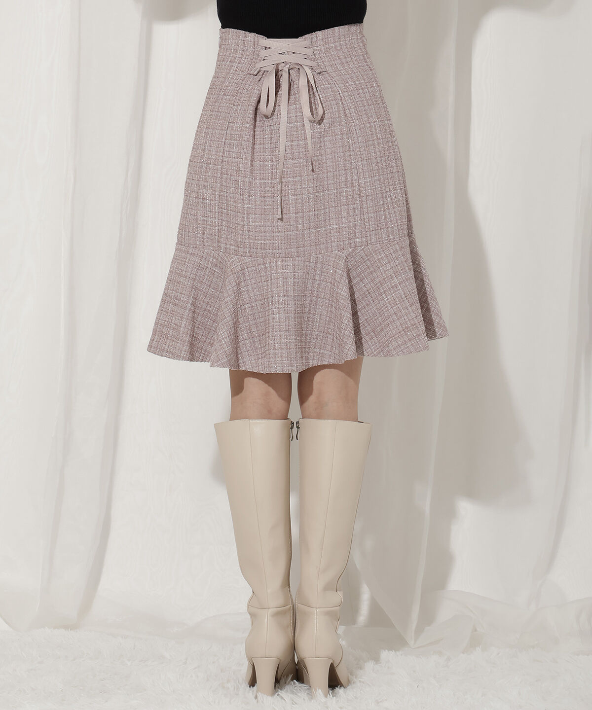 WILLSELECTION「ラメツイードフレアヘムミニスカート」|フレア|