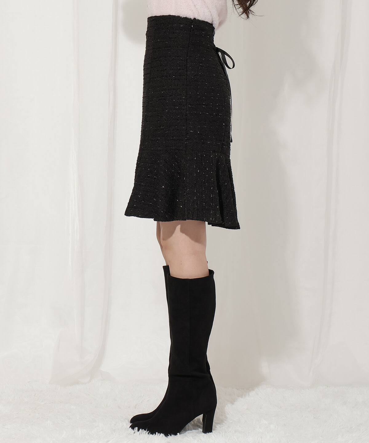 WILLSELECTION「ラメツイードフレアヘムミニスカート」|フレア|