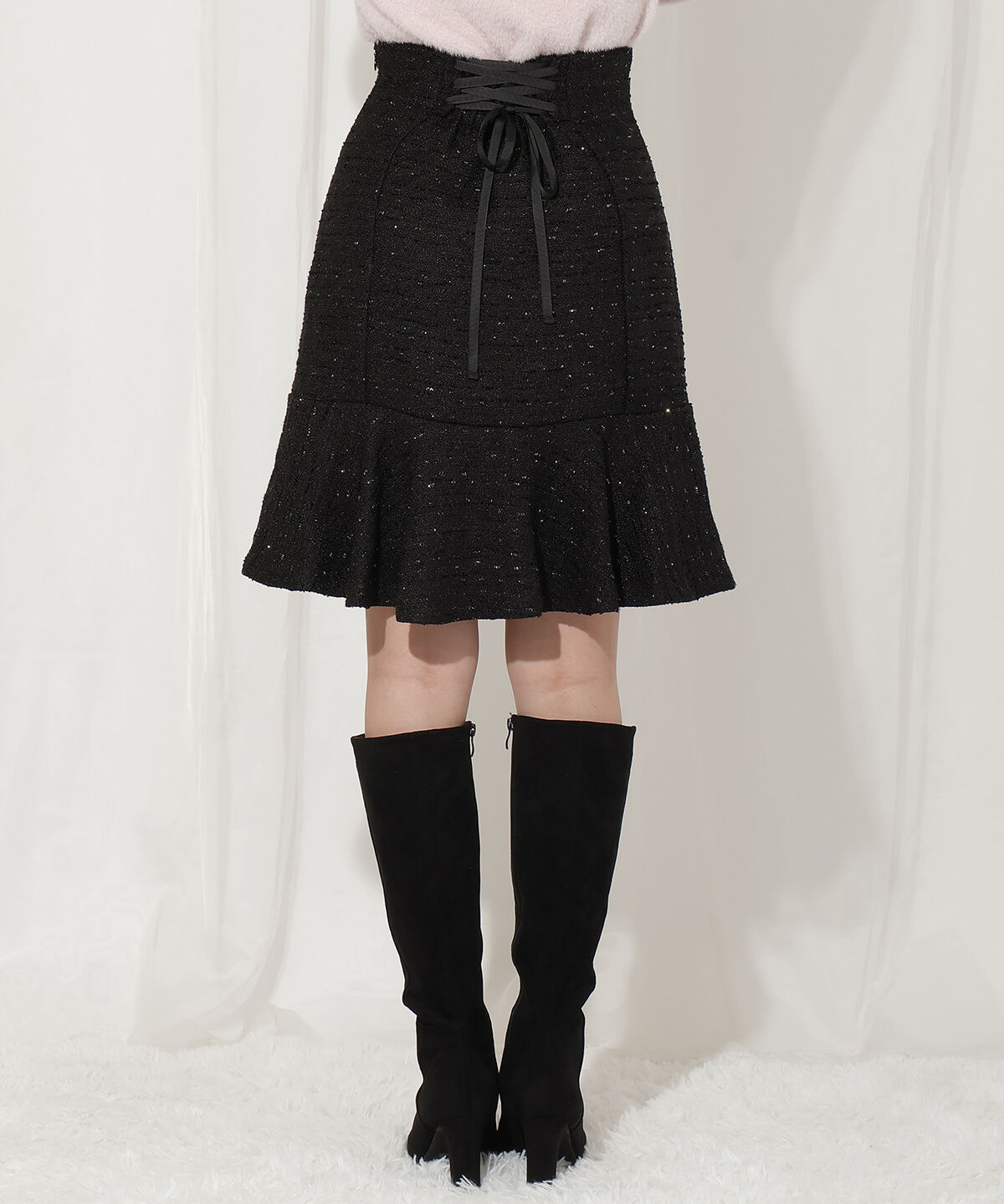 WILLSELECTION「ラメツイードフレアヘムミニスカート」|フレア|