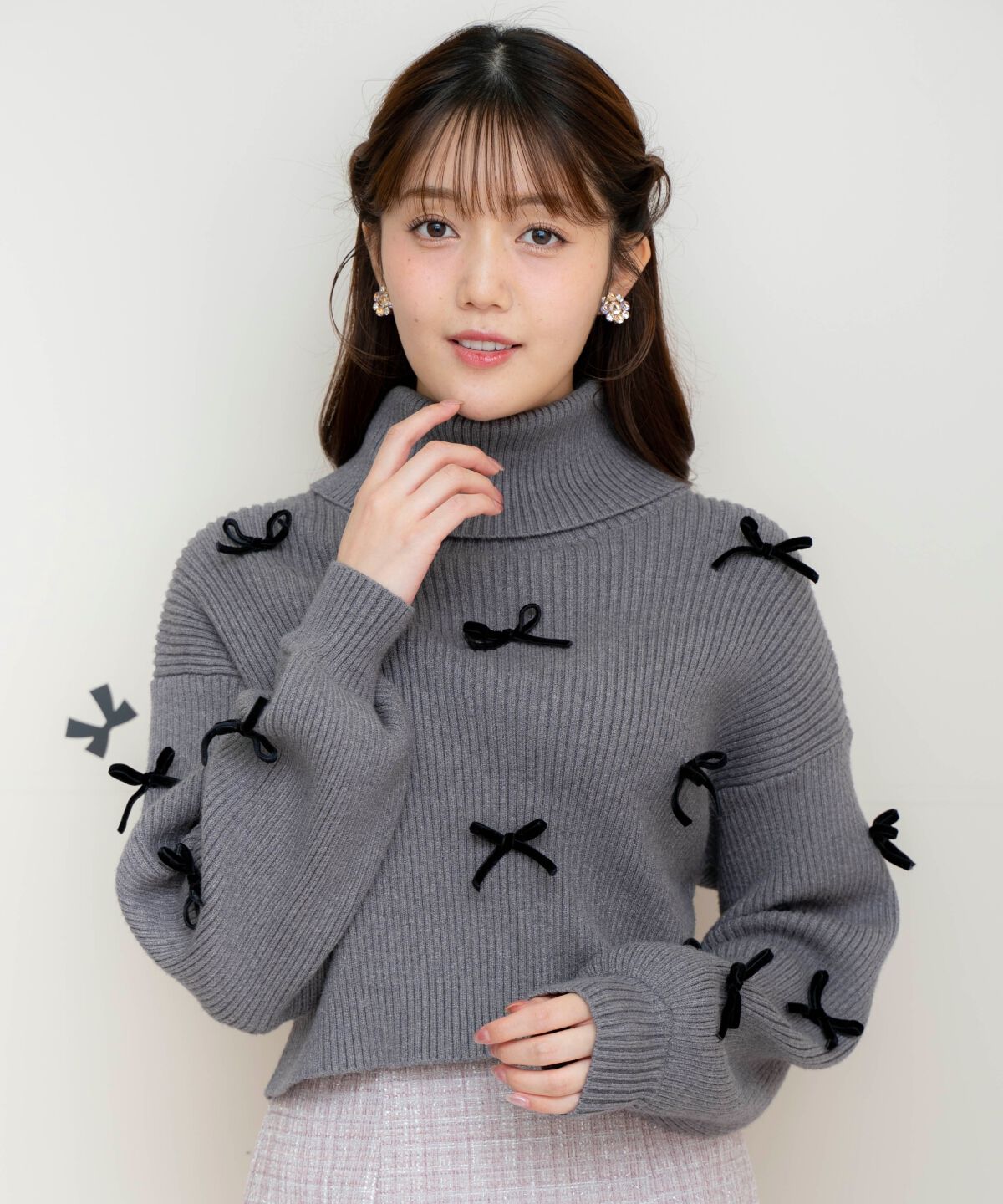 WILLSELECTION「リボンクロップドオフタートルニット」|ニット・セーター|