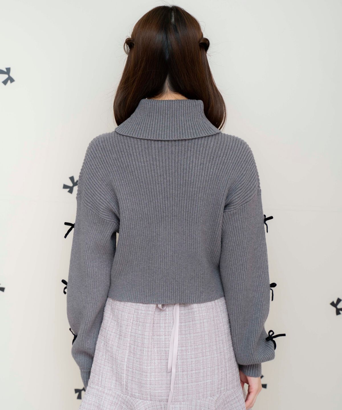 WILLSELECTION「リボンクロップドオフタートルニット」|ニット・セーター|