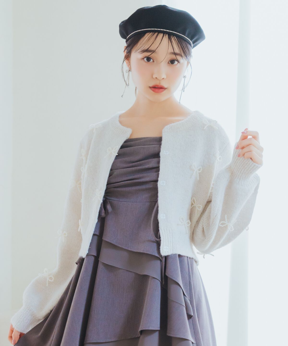 WILLSELECTION「リボンパーツ付きカーディガン」|カーディガン|