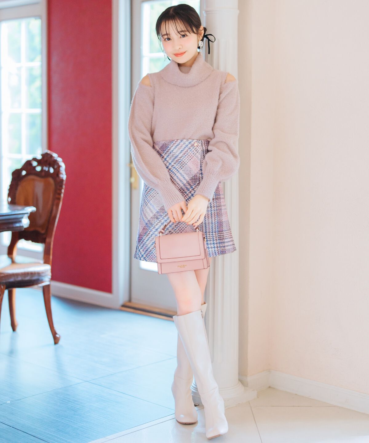 WILLSELECTION「ラメツイードミニスカート」|台形|