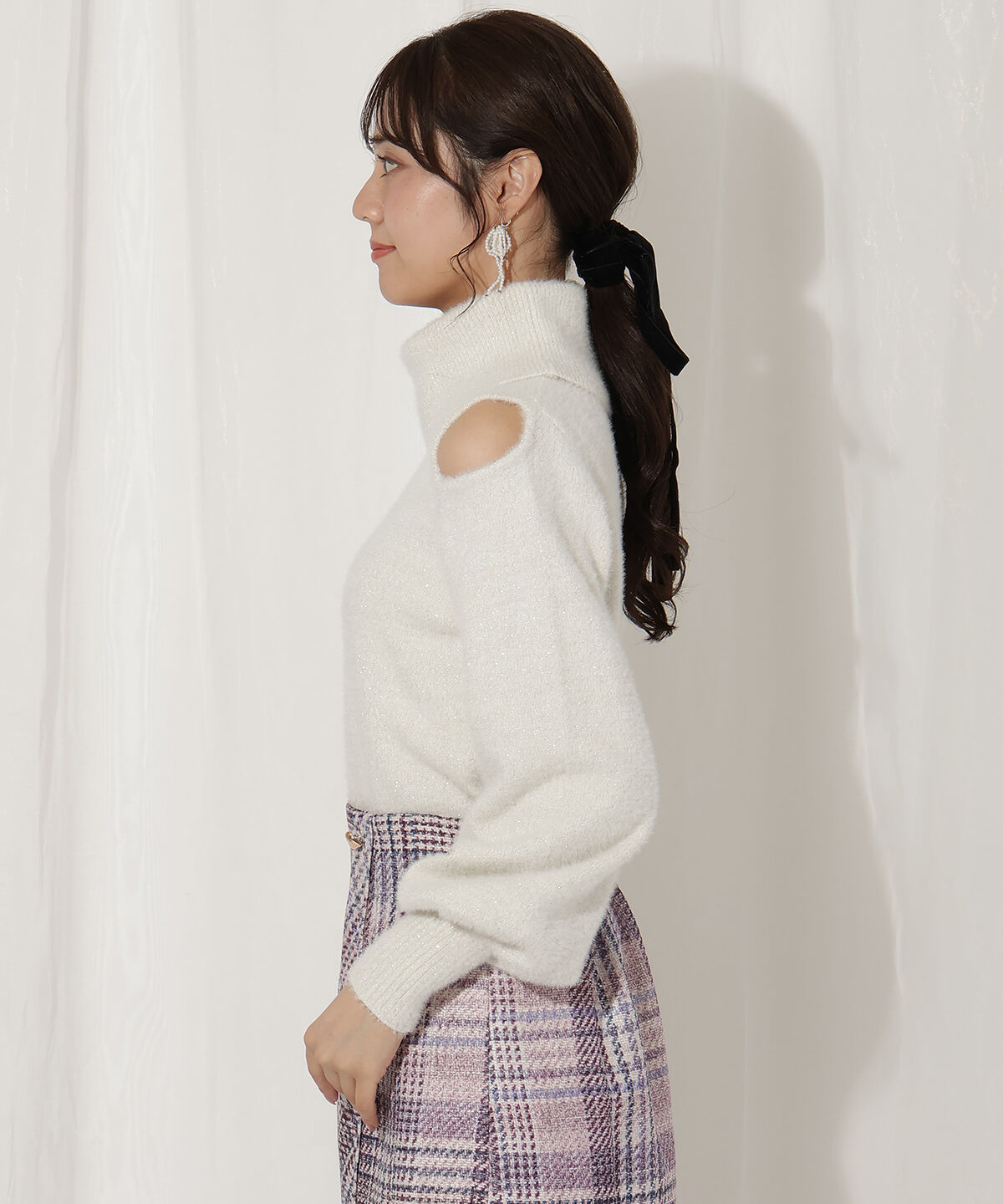 WILLSELECTION「ショルダースリットオフタートルフェザーニット」|ニット・セーター|