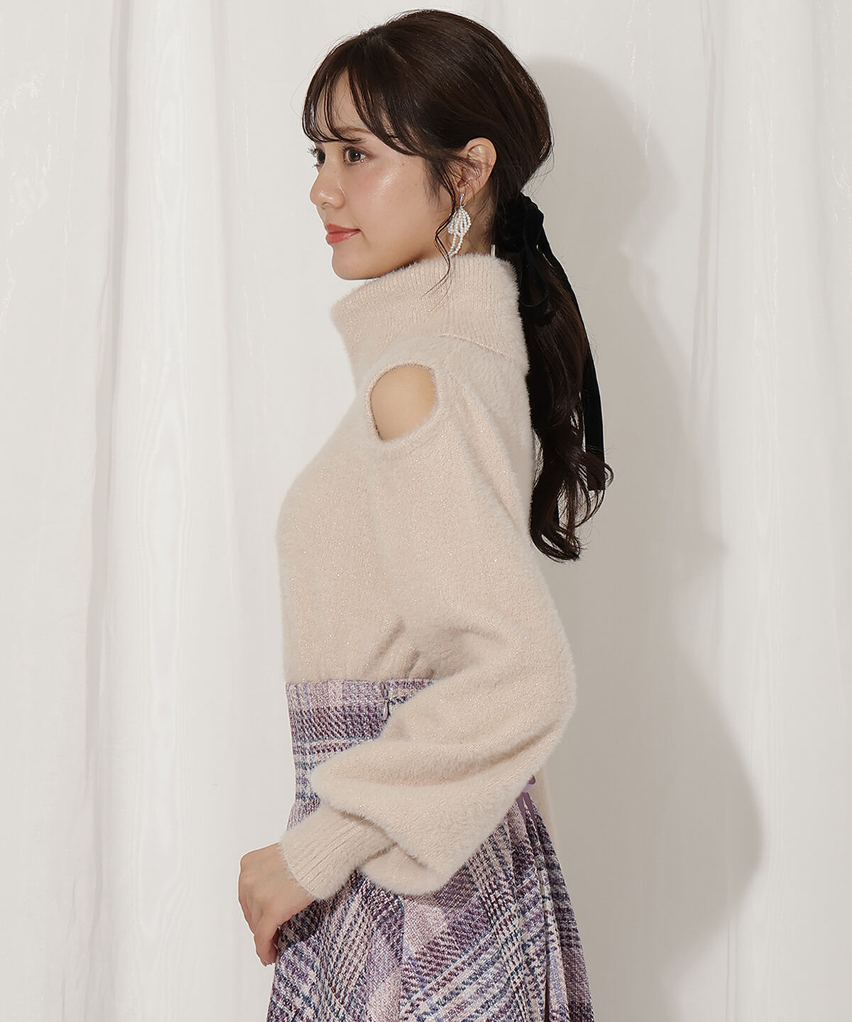 WILLSELECTION「ショルダースリットオフタートルフェザーニット」|ニット・セーター|