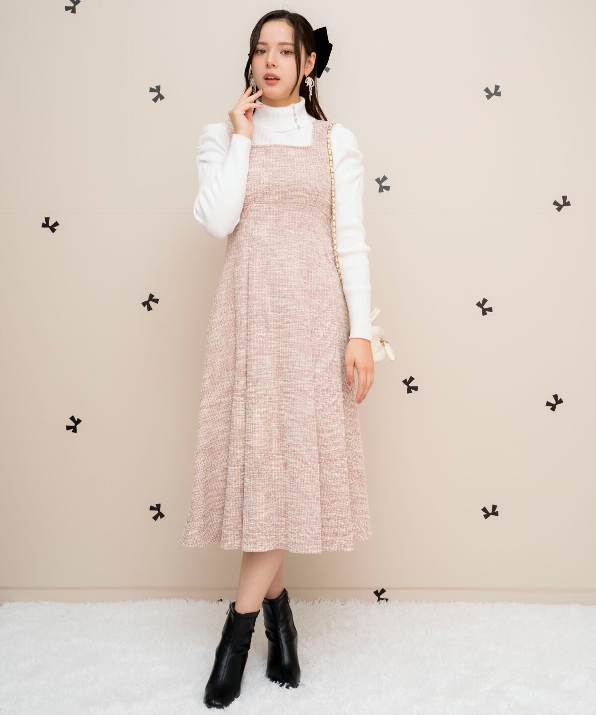 WILLSELECTION「カットツイードフレアワンピース」|ワンピース|