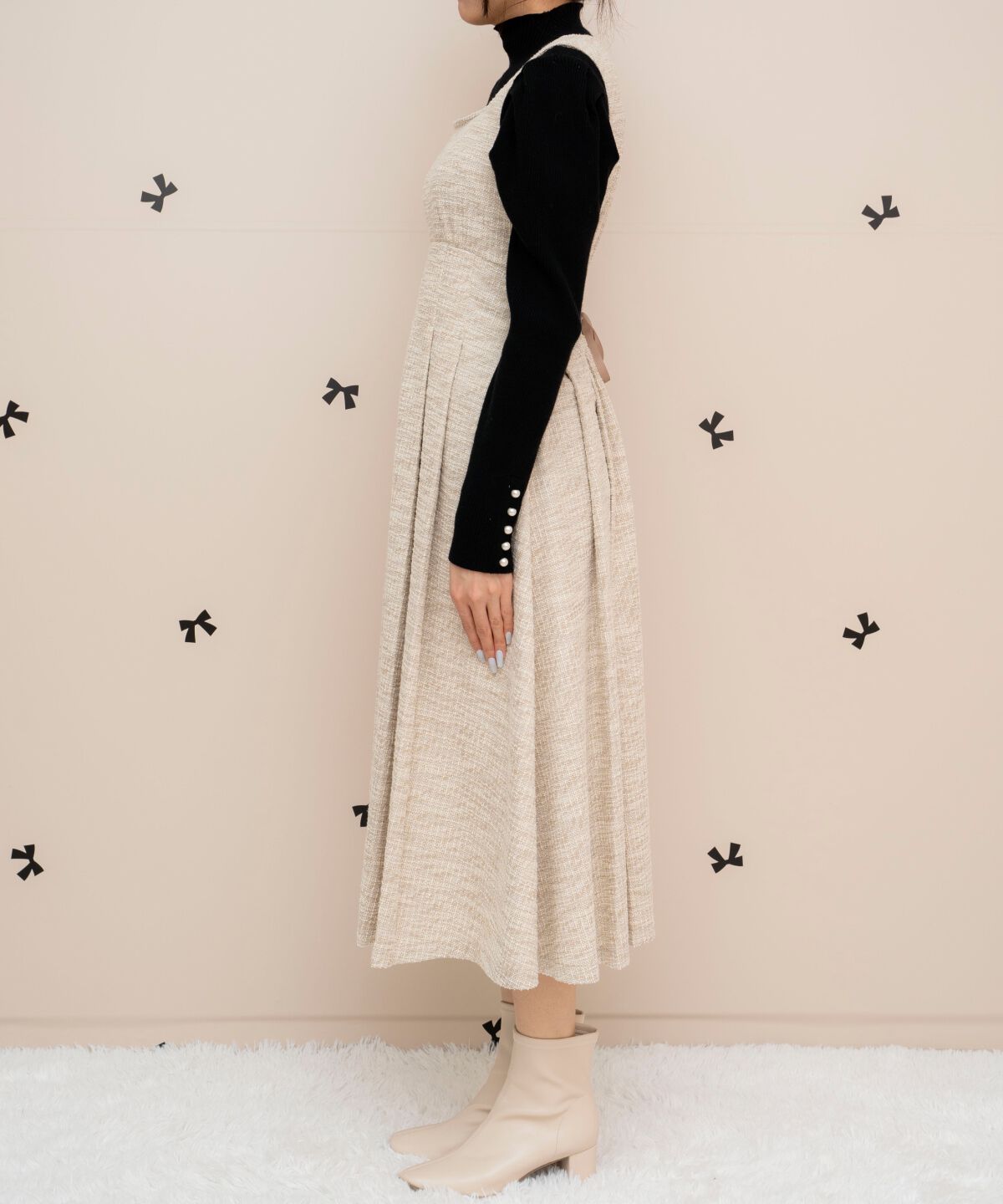 WILLSELECTION「カットツイードフレアワンピース」|ワンピース|