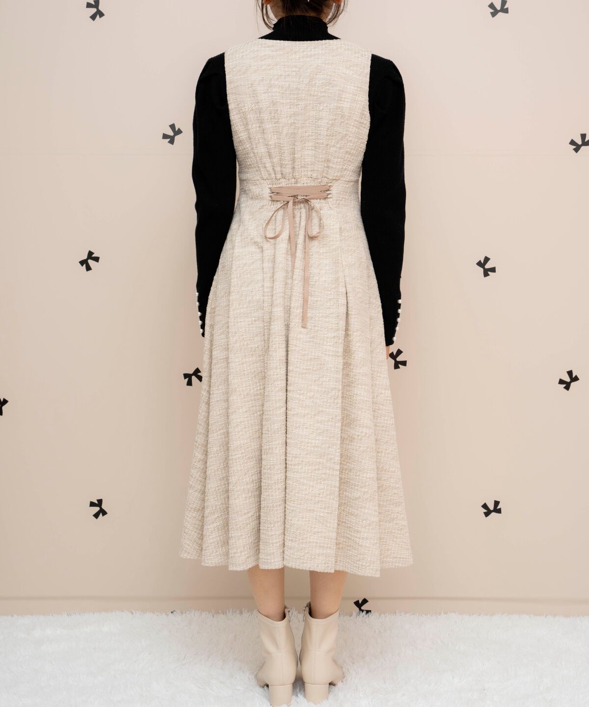 WILLSELECTION「カットツイードフレアワンピース」|ワンピース|