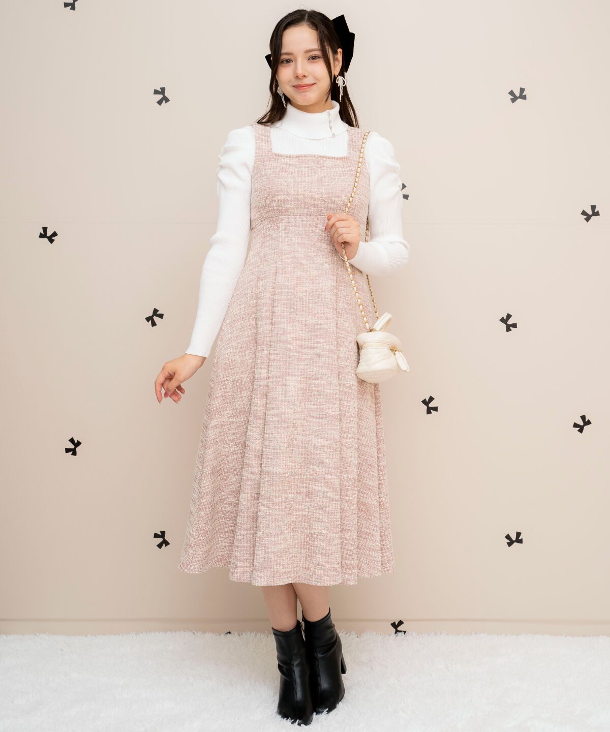 WILLSELECTION「カットツイードフレアワンピース」|ワンピース|