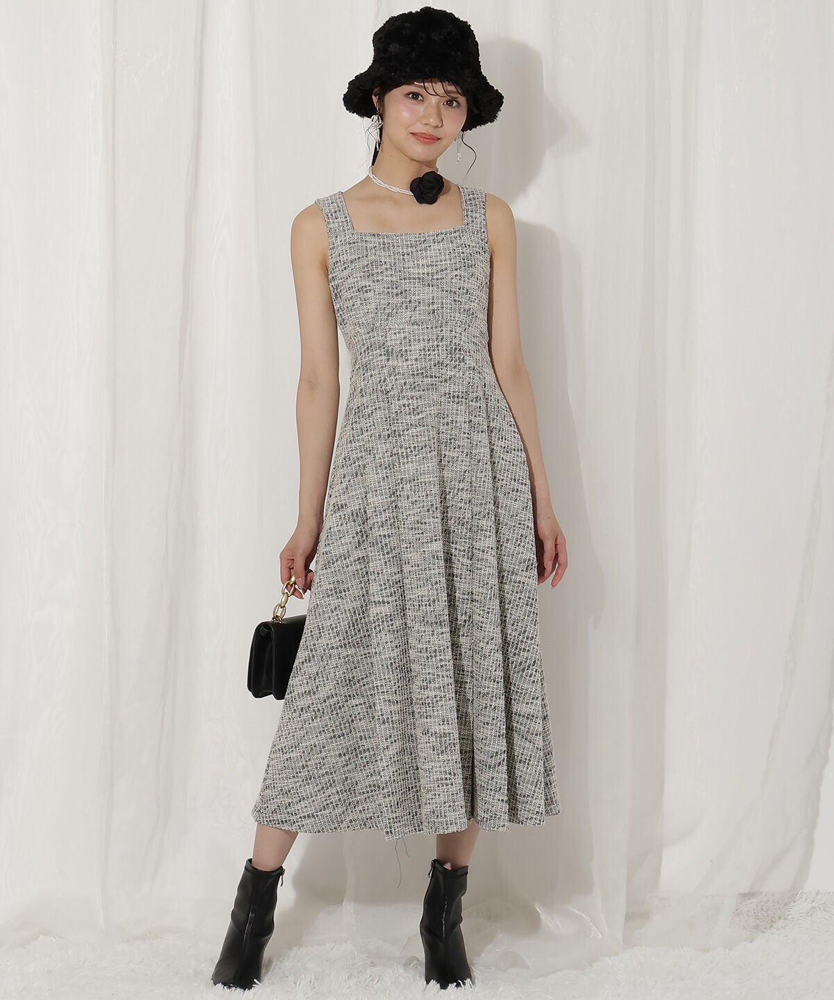 WILLSELECTION「カットツイードフレアワンピース」|ワンピース|