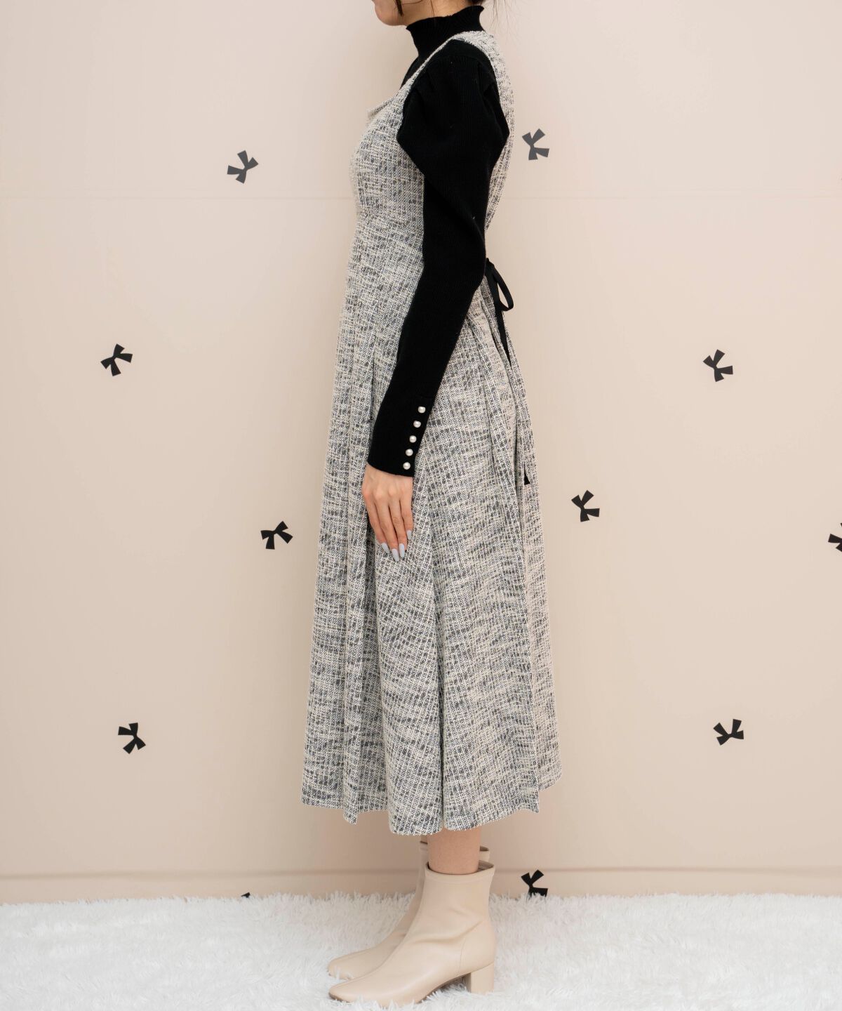 WILLSELECTION「カットツイードフレアワンピース」|ワンピース|