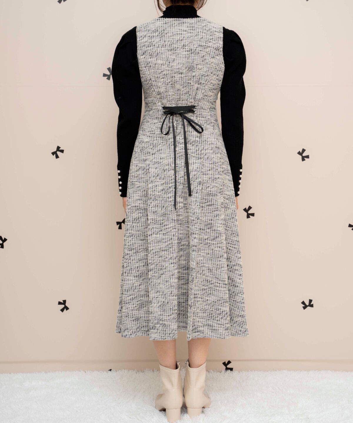 WILLSELECTION「カットツイードフレアワンピース」|ワンピース|