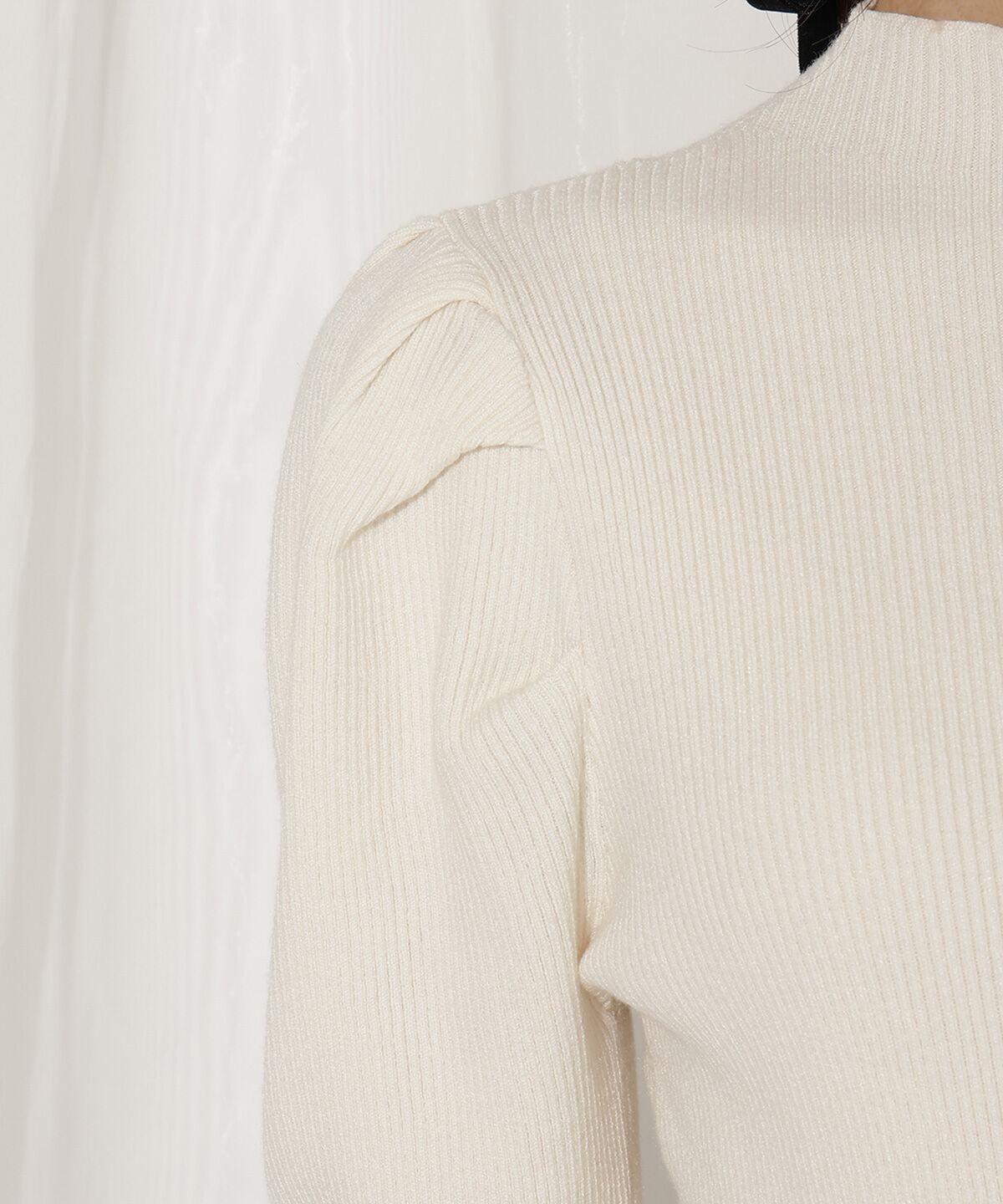 WILLSELECTION「袖口パールボトルネックリブニット」|ニット・セーター|