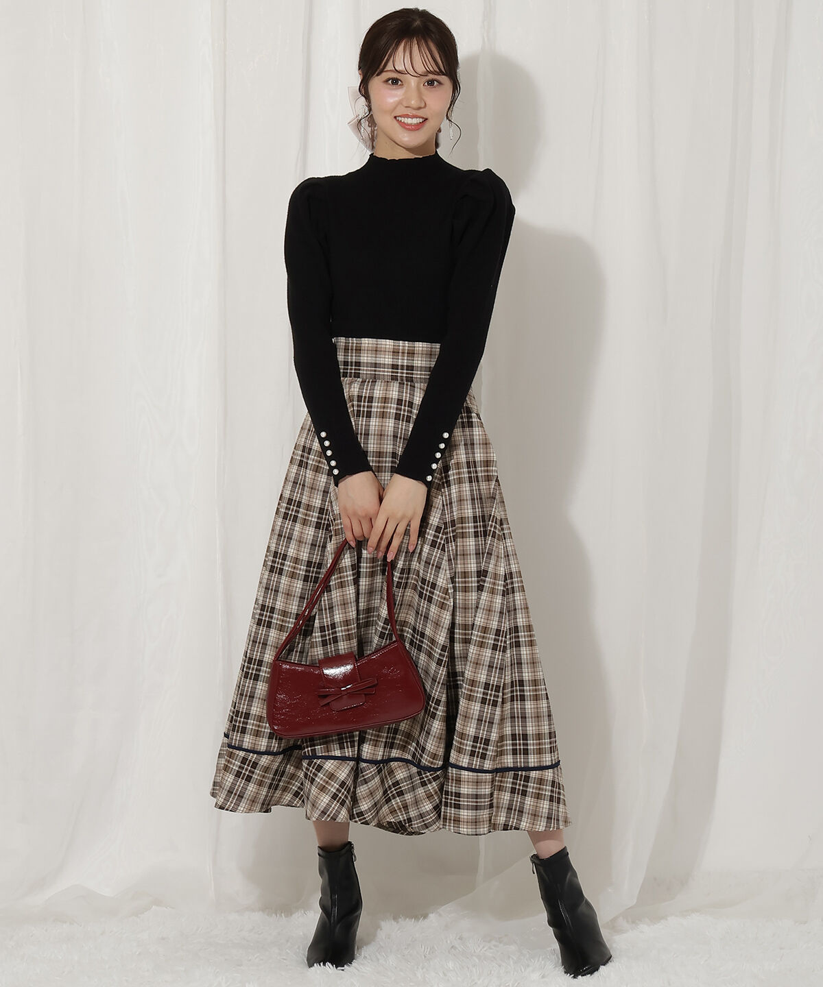 WILLSELECTION「袖口パールボトルネックリブニット」|ニット・セーター|