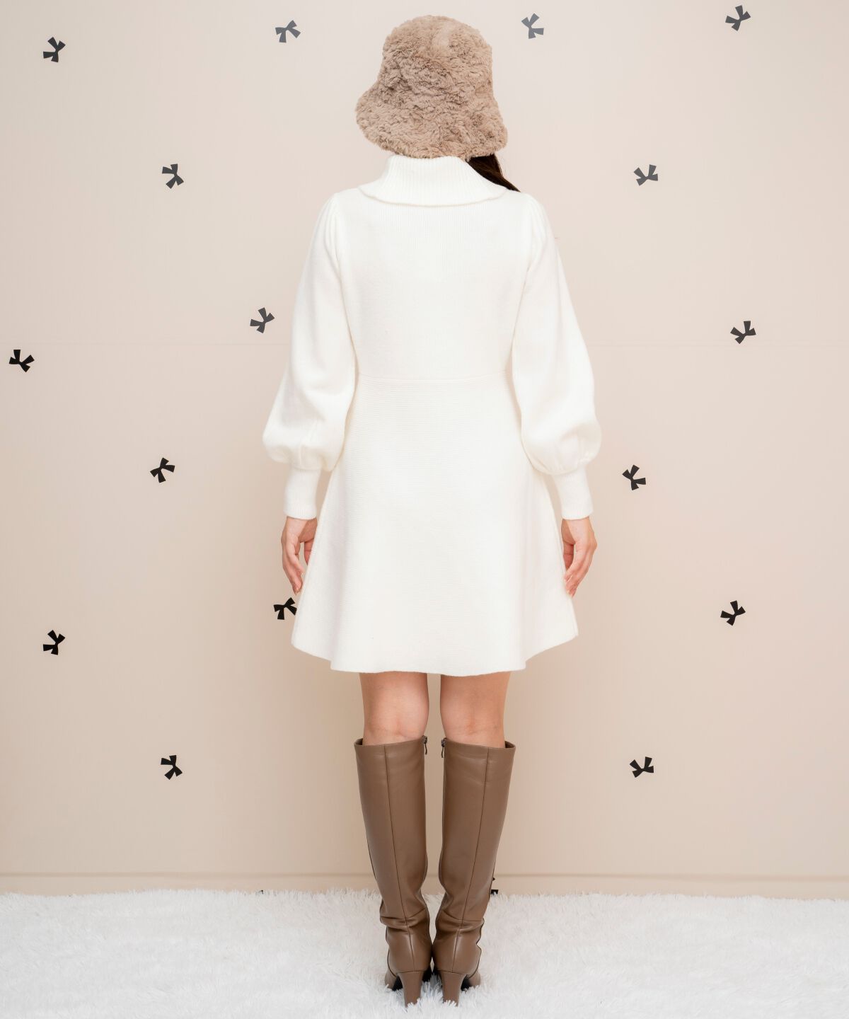 WILLSELECTION「パール付きタートルネックニットワンピース」|ワンピース|