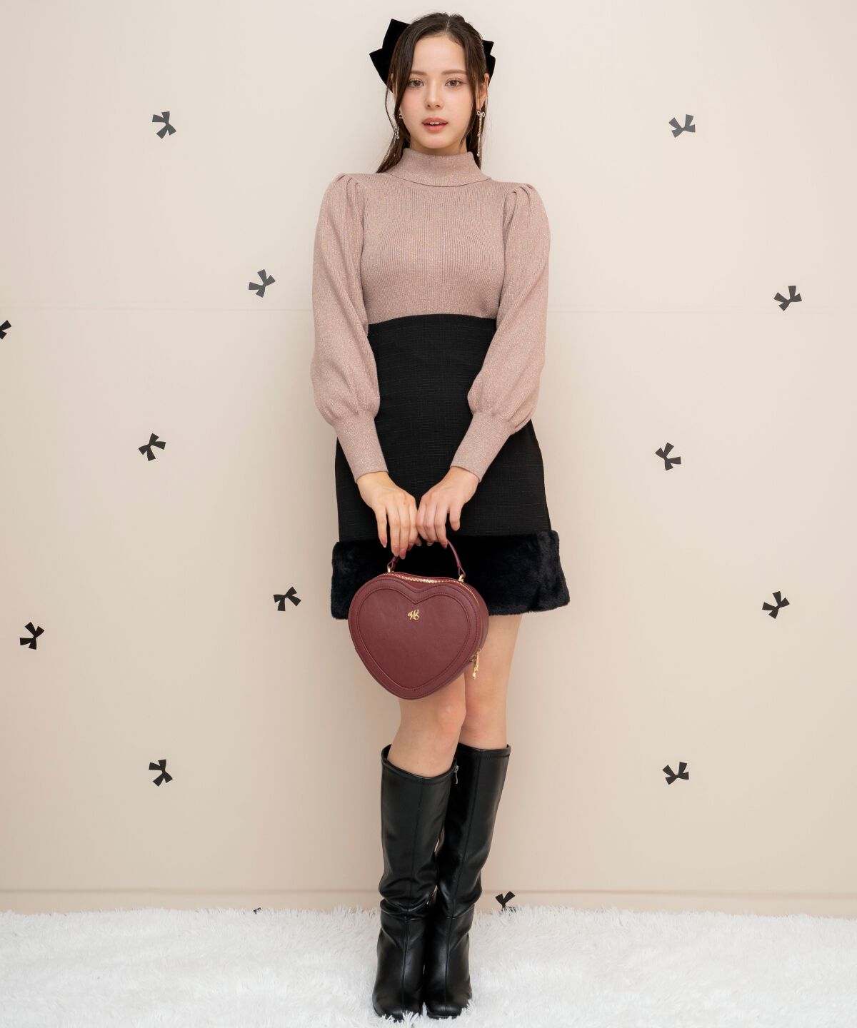 WILLSELECTION「裾ファーハイウエストミニスカート」|台形|