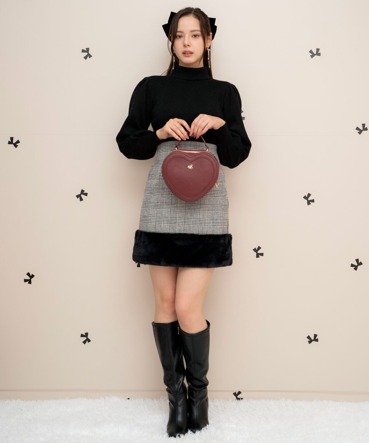 WILLSELECTION「裾ファーハイウエストミニスカート」|台形|