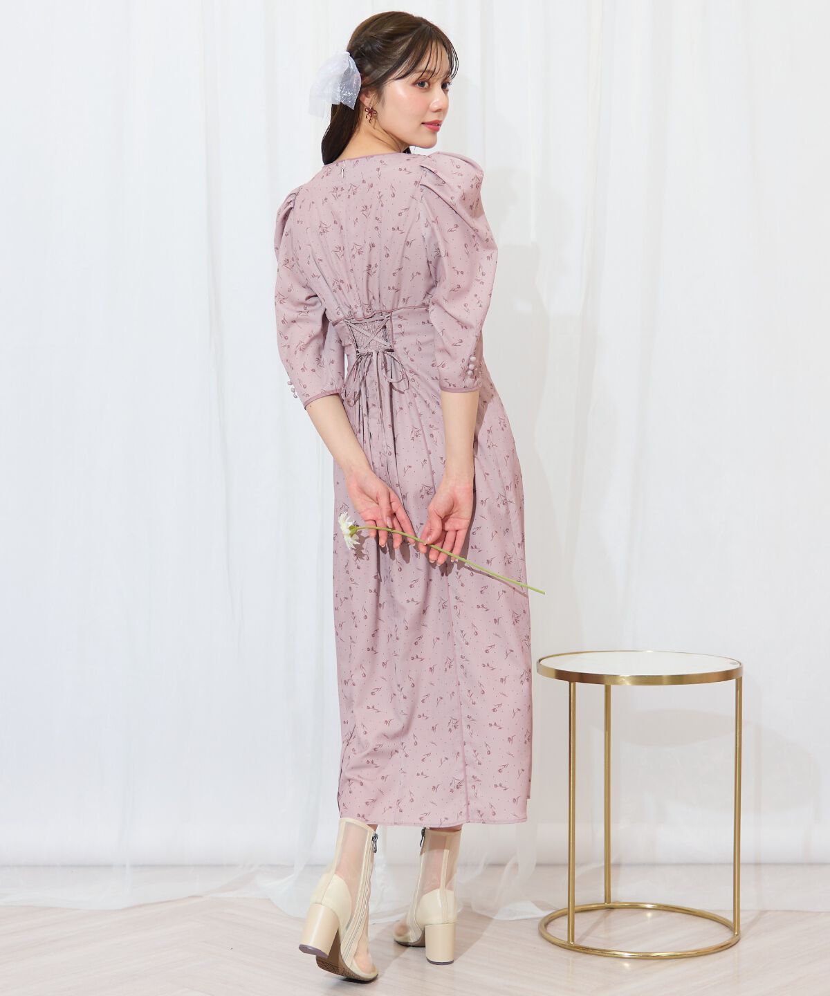 WILLSELECTION「フラワードットパイピングフレアワンピース」|ワンピース|