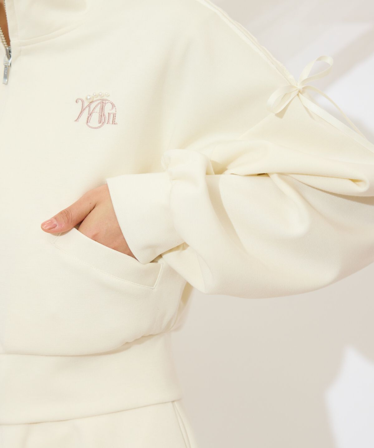 WILLSELECTION「ロゴ刺繍リボントラックジャケット」|パーカー|