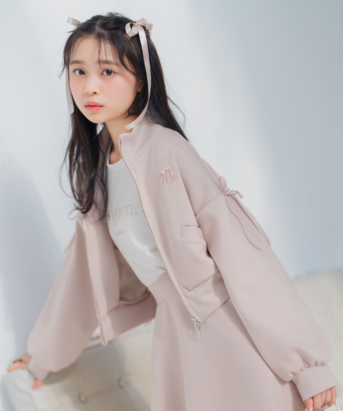 WILLSELECTION「ロゴ刺繍リボントラックジャケット」|パーカー|