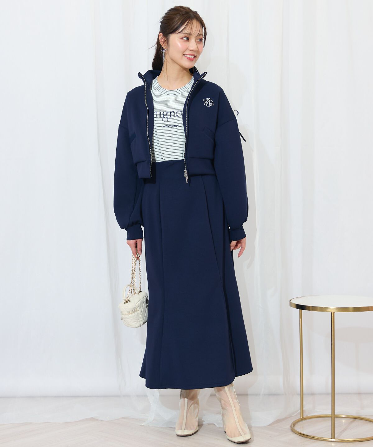 WILLSELECTION「ロゴ刺繍リボントラックジャケット」|パーカー|