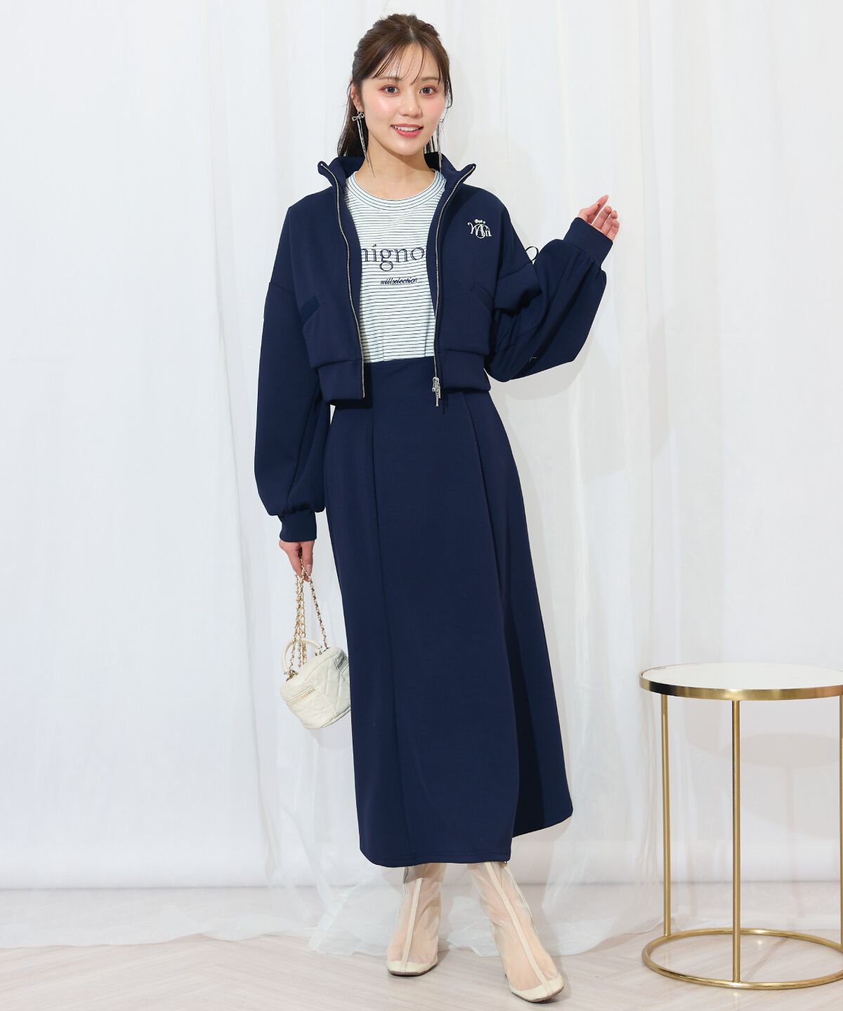 WILLSELECTION「ロゴ刺繍リボントラックジャケット」|パーカー|