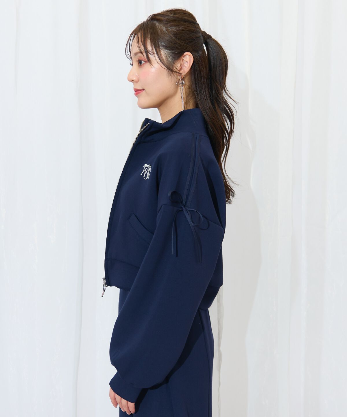 WILLSELECTION「ロゴ刺繍リボントラックジャケット」|パーカー|