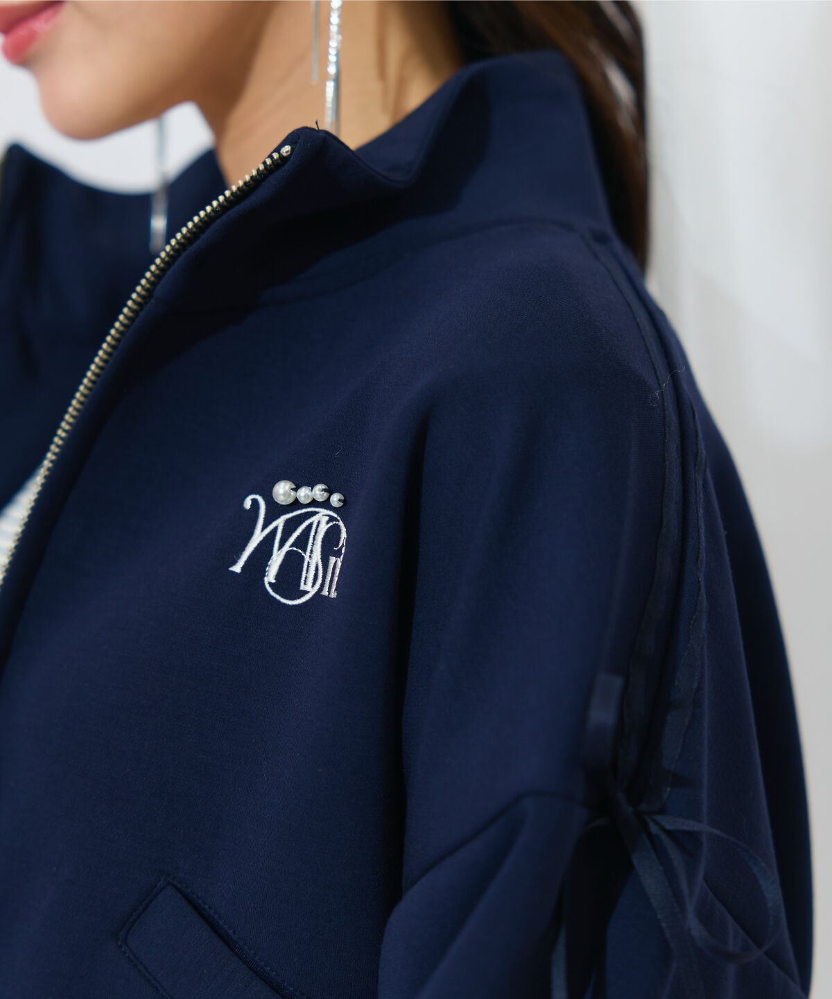 WILLSELECTION「ロゴ刺繍リボントラックジャケット」|パーカー|