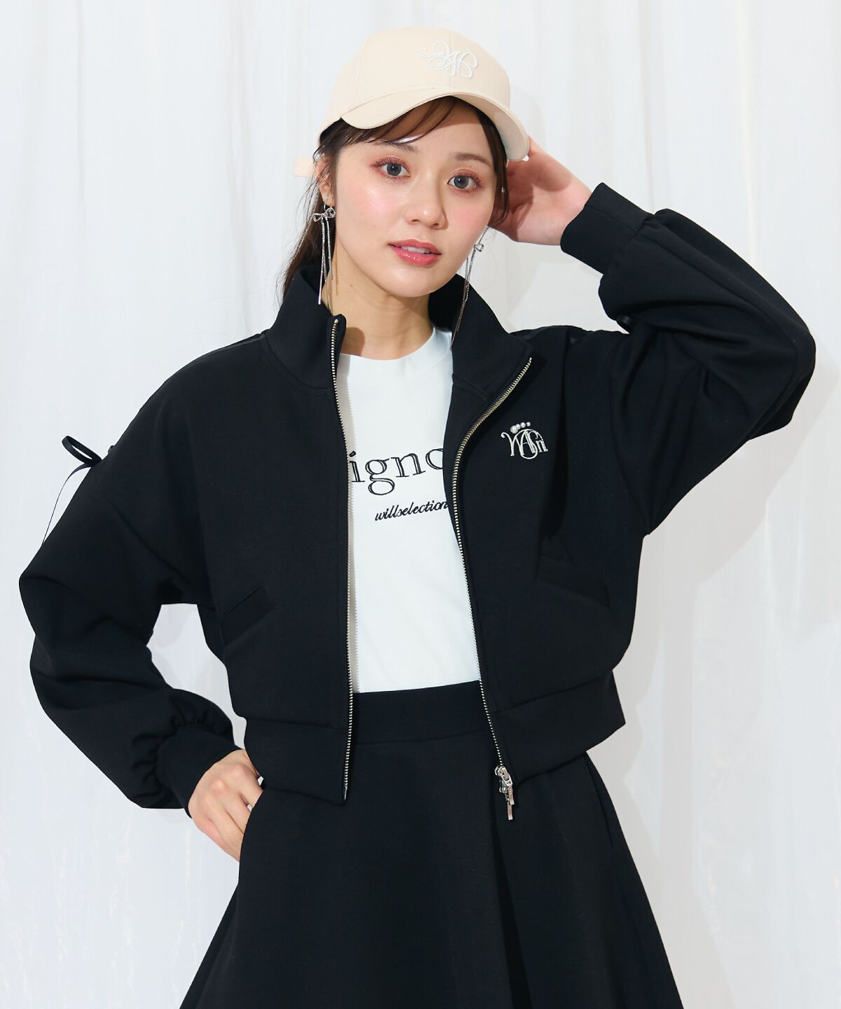 WILLSELECTION「ロゴ刺繍リボントラックジャケット」|パーカー|