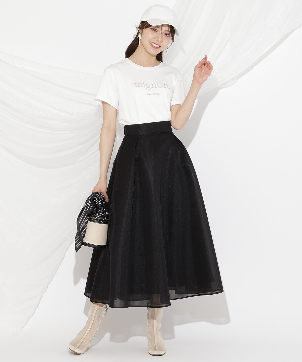 WILLSELECTION「シアーダンボールフレアスカート」|フレア|