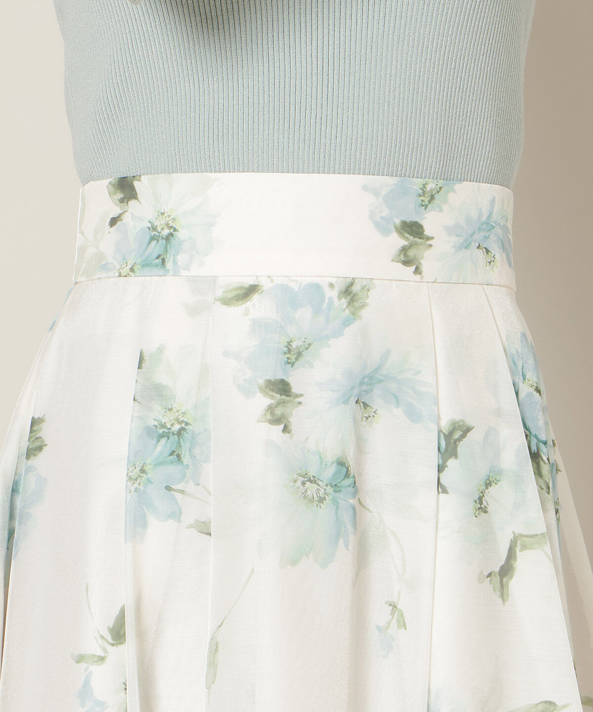 WILLSELECTION「フラワープリントシアータックスカート」|フレア|