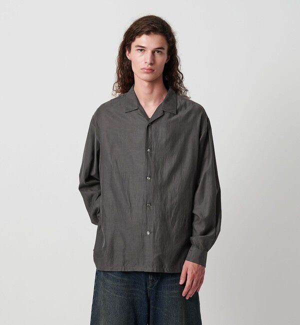 MONKEY TIME「キュプラ コットン オープンカラー シャツ」|シャツ・ブラウス|