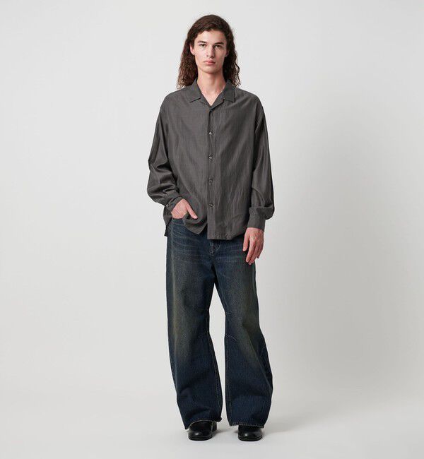 MONKEY TIME「キュプラ コットン オープンカラー シャツ」|シャツ・ブラウス|