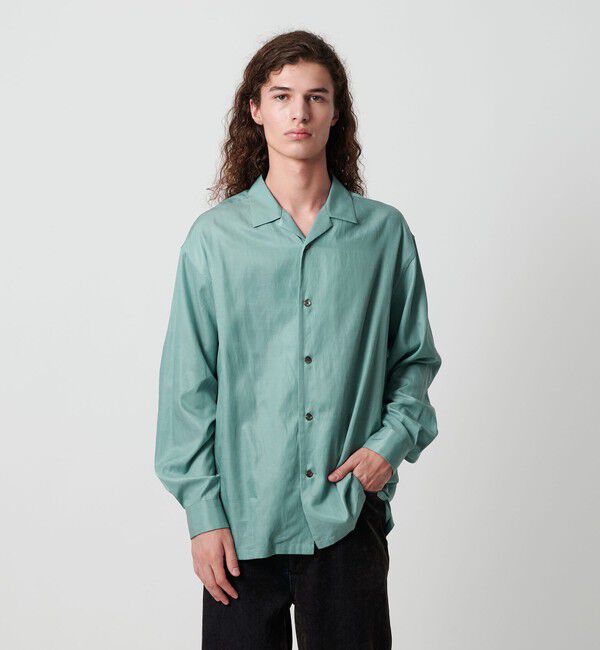 MONKEY TIME「キュプラ コットン オープンカラー シャツ」|シャツ・ブラウス|