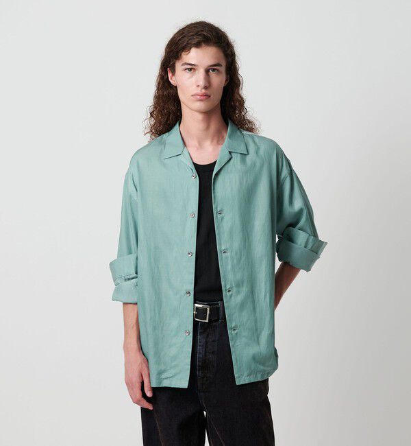 MONKEY TIME「キュプラ コットン オープンカラー シャツ」|シャツ・ブラウス|