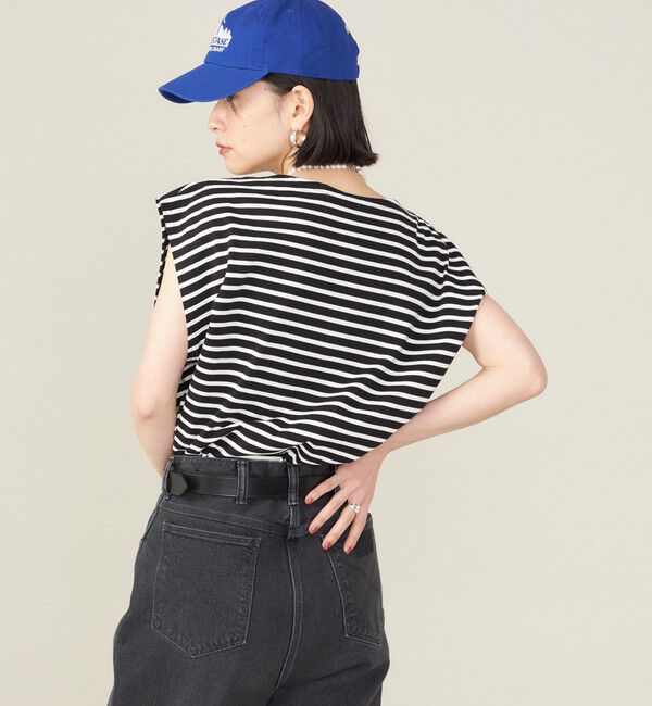 SHIPS for women「SHIPS NINE CASE:スリーブレス ボーダー TEE」|Tシャツ・カットソー|