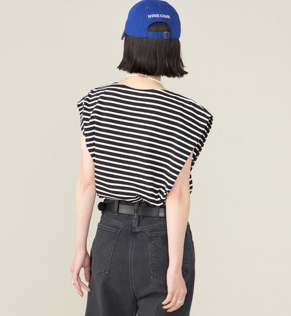 SHIPS for women「SHIPS NINE CASE:スリーブレス ボーダー TEE」|Tシャツ・カットソー|